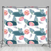 Aperturee - Aperturee Flower Leaf Fruits Step And Repeat Photo Backdrop